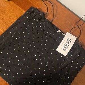 12th Tribe Novella Black Rhinestone Mini Dress - Small